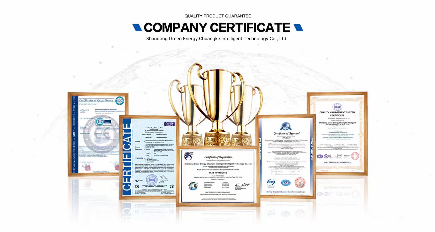Company-provided presentation of certificates and trophies