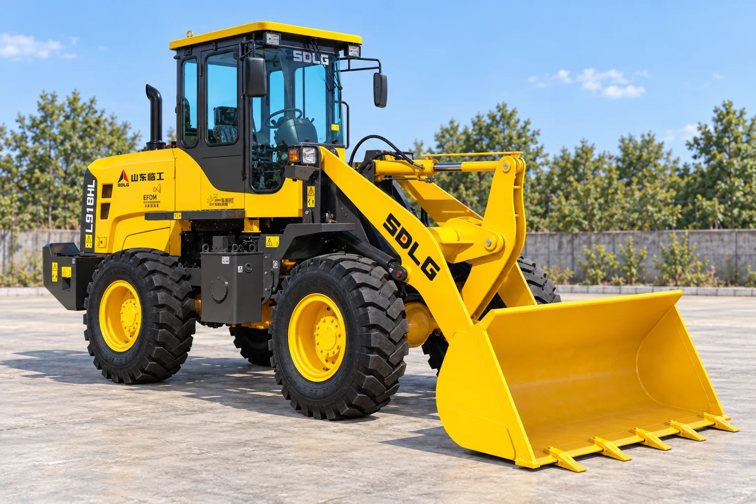Illustrative front-right exterior view of an SDLG L918HL wheel loader; not a photograph of a specific machine.