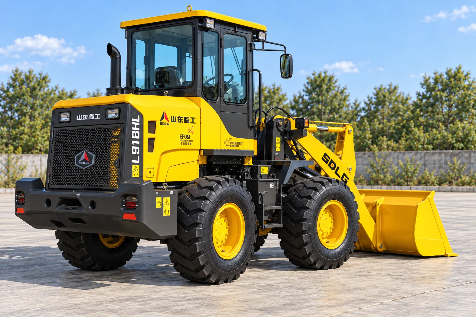 Illustrative rear-left exterior view of an SDLG L918HL wheel loader; not a photograph of a specific machine.