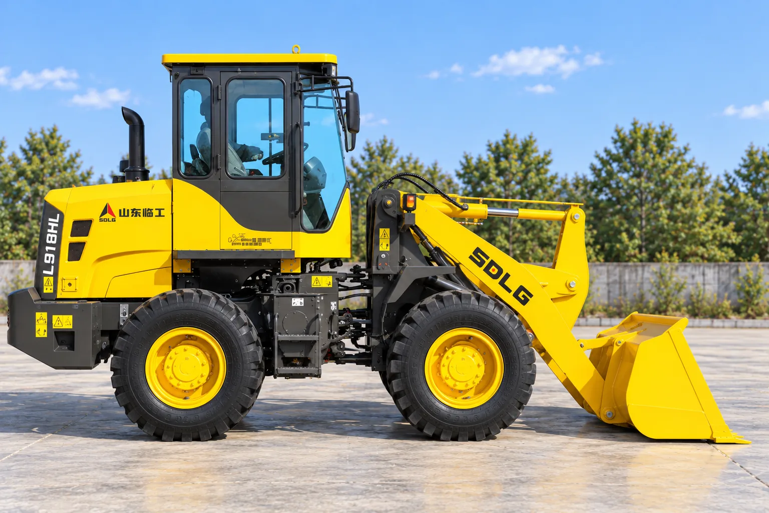 Illustrative left-side exterior view of an SDLG L918HL wheel loader; not a photograph of a specific machine.