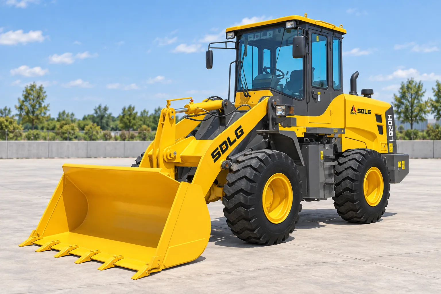 Illustrative front-left exterior view of an SDLG L920H wheel loader; not a photograph of a specific machine.
