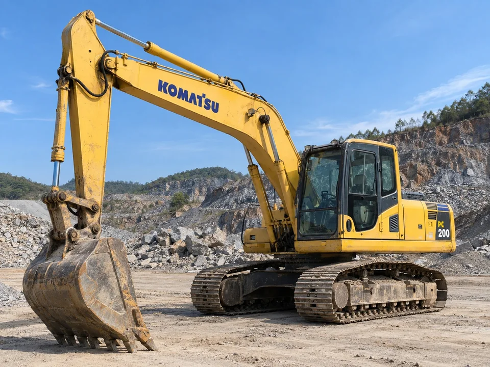 Illustrative Komatsu PC200-8 excavator reference image