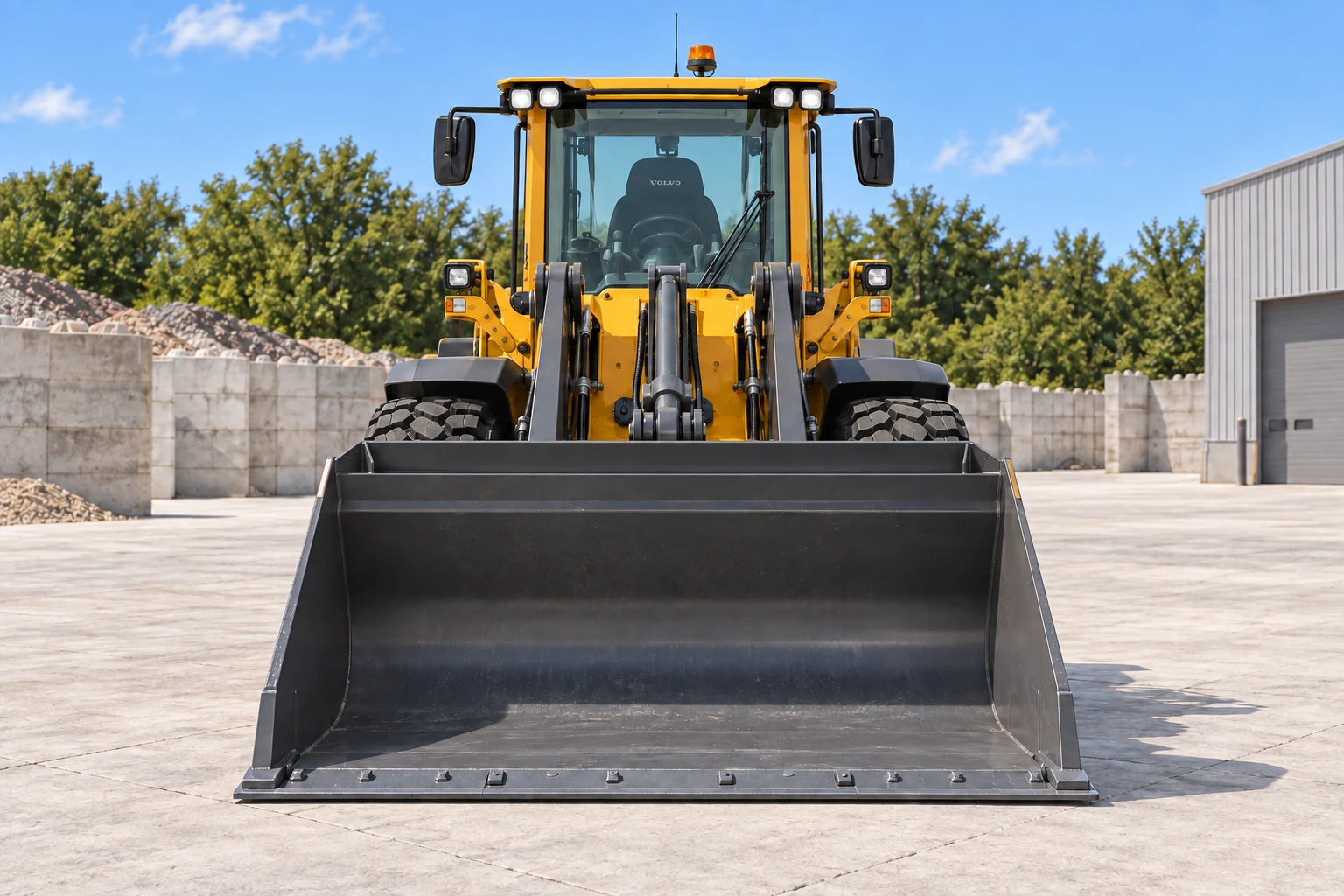 Illustrative exterior front-head-on view of Volvo L70H wheel loader; not a photograph of a specific machine.